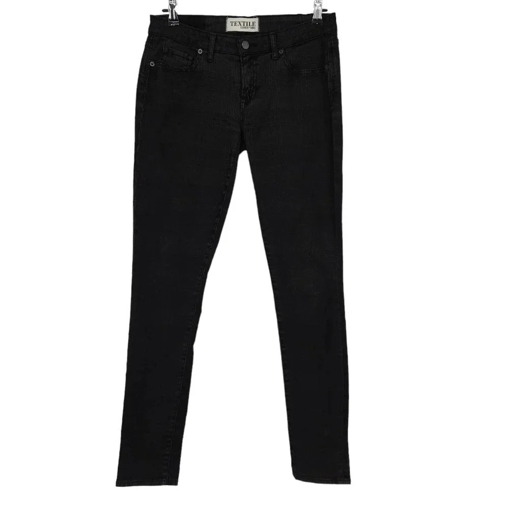 Textile Elizabeth & James Ankle Skinny Jeans Debbie Black Plaid Denim